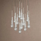 Soltaire Round Chandelier 17" 24" 36" 48" 58" | Modern Pendant Light Raindrop Chandelier - 12-Light 17"BlackBlushlighting
