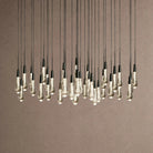 Soltaire Round Chandelier 17" 24" 36" 48" 58" | Modern Pendant Light Raindrop Chandelier - 39-Light 48"BlackBlushlighting
