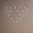 Soltaire Round Chandelier 17" 24" 36" 48" 58" | Modern Pendant Light Raindrop Chandelier - 39-Light 48"BlackBlushlighting