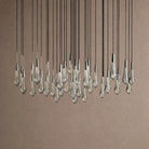 Soltaire Round Chandelier 17" 24" 36" 48" 58" | Modern Pendant Light Raindrop Chandelier - 39-Light 48"BlackBlushlighting
