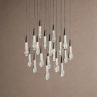 Soltaire Round Chandelier 17" 24" 36" 48" 58" | Modern Pendant Light Raindrop Chandelier - 19-Light 24"BlackBlushlighting