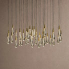 Soltaire Round Chandelier 17" 24" 36" 48" 58" | Modern Pendant Light Raindrop Chandelier - 39-Light 48"BrassBlushlighting