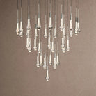 Soltaire Round Chandelier 17" 24" 36" 48" 58" | Modern Pendant Light Raindrop Chandelier - 34-Light 36"NickelBlushlighting