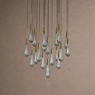 Soltaire Round Chandelier 17" 24" 36" 48" 58" | Modern Pendant Light Raindrop Chandelier - 19-Light 24"BrassBlushlighting