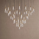 Soltaire Round Chandelier 17" 24" 36" 48" 58" | Modern Pendant Light Raindrop Chandelier - 47-Light 58"BrassBlushlighting