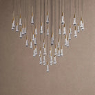Soltaire Round Chandelier 17" 24" 36" 48" 58" | Modern Pendant Light Raindrop Chandelier - 39-Light 48"BlackBlushlighting