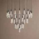 Soltaire Round Chandelier 17" 24" 36" 48" 58" | Modern Pendant Light Raindrop Chandelier - 34-Light 36"BlackBlushlighting