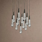 Soltaire Round Chandelier 17" 24" 36" 48" 58" | Modern Pendant Light Raindrop Chandelier - 12-Light 17"BlackBlushlighting