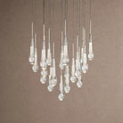 Soltaire Round Chandelier 17" 24" 36" 48" 58" | Modern Pendant Light Raindrop Chandelier - 19-Light 24"NickelBlushlighting