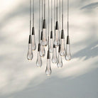 Soltaire Round Chandelier 17" 24" 36" 58" | Modern Pendant Light Raindrop Chandelier - 12 - Light 17"BronzeBlushlighting