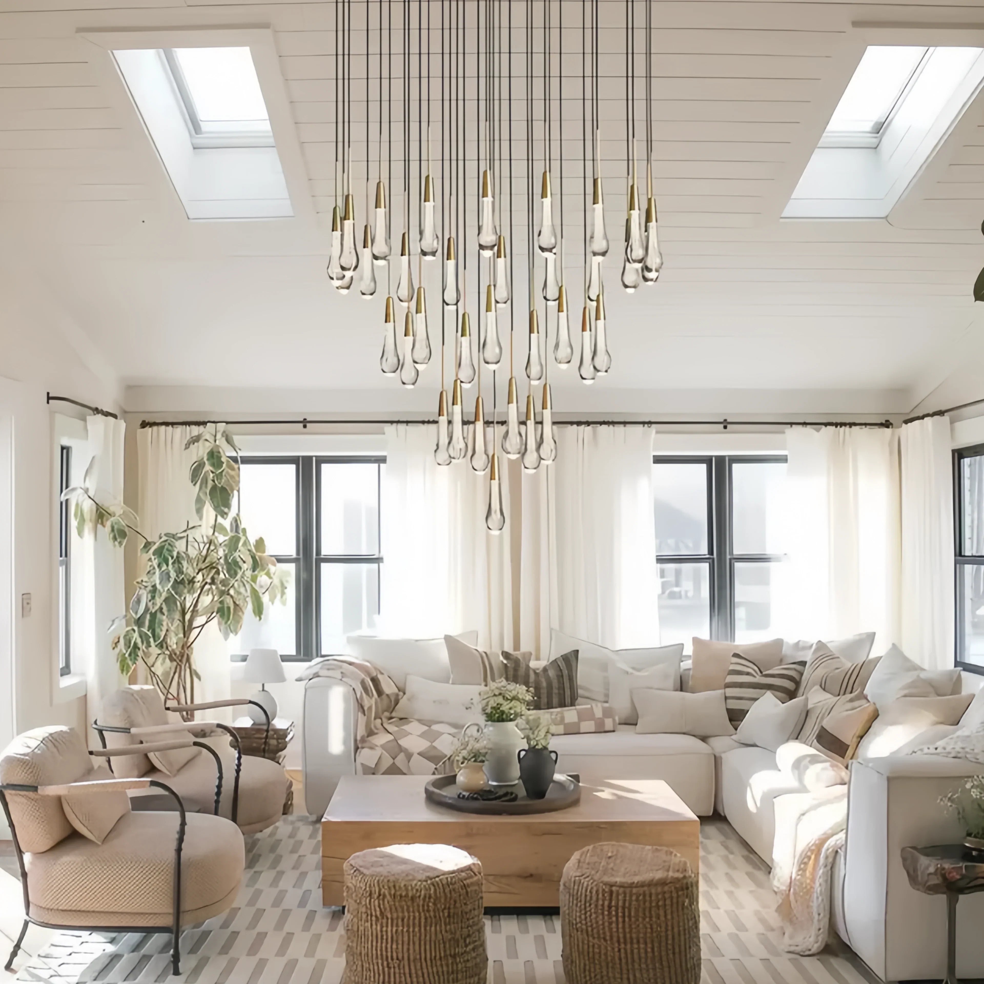 Solitaire Round Chandelier 17" 24" 36“ 58“-