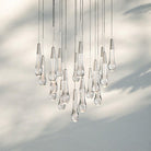 Soltaire Round Chandelier 17" 24" 36" 58" | Modern Pendant Light Raindrop Chandelier - 47 - Light 58"NickelBlushlighting