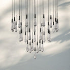 Soltaire Round Chandelier 17" 24" 36" 58" | Modern Pendant Light Raindrop Chandelier - 47 - Light 58"NickelBlushlighting
