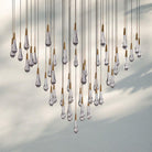 Soltaire Round Chandelier 17" 24" 36" 58" | Modern Pendant Light Raindrop Chandelier - 47 - Light 58"NickelBlushlighting