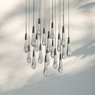 Soltaire Round Chandelier 17" 24" 36" 58" | Modern Pendant Light Raindrop Chandelier - 47 - Light 58"NickelBlushlighting