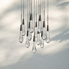 Soltaire Round Chandelier 17" 24" 36" 58" | Modern Pendant Light Raindrop Chandelier - 12 - Light 17"BronzeBlushlighting