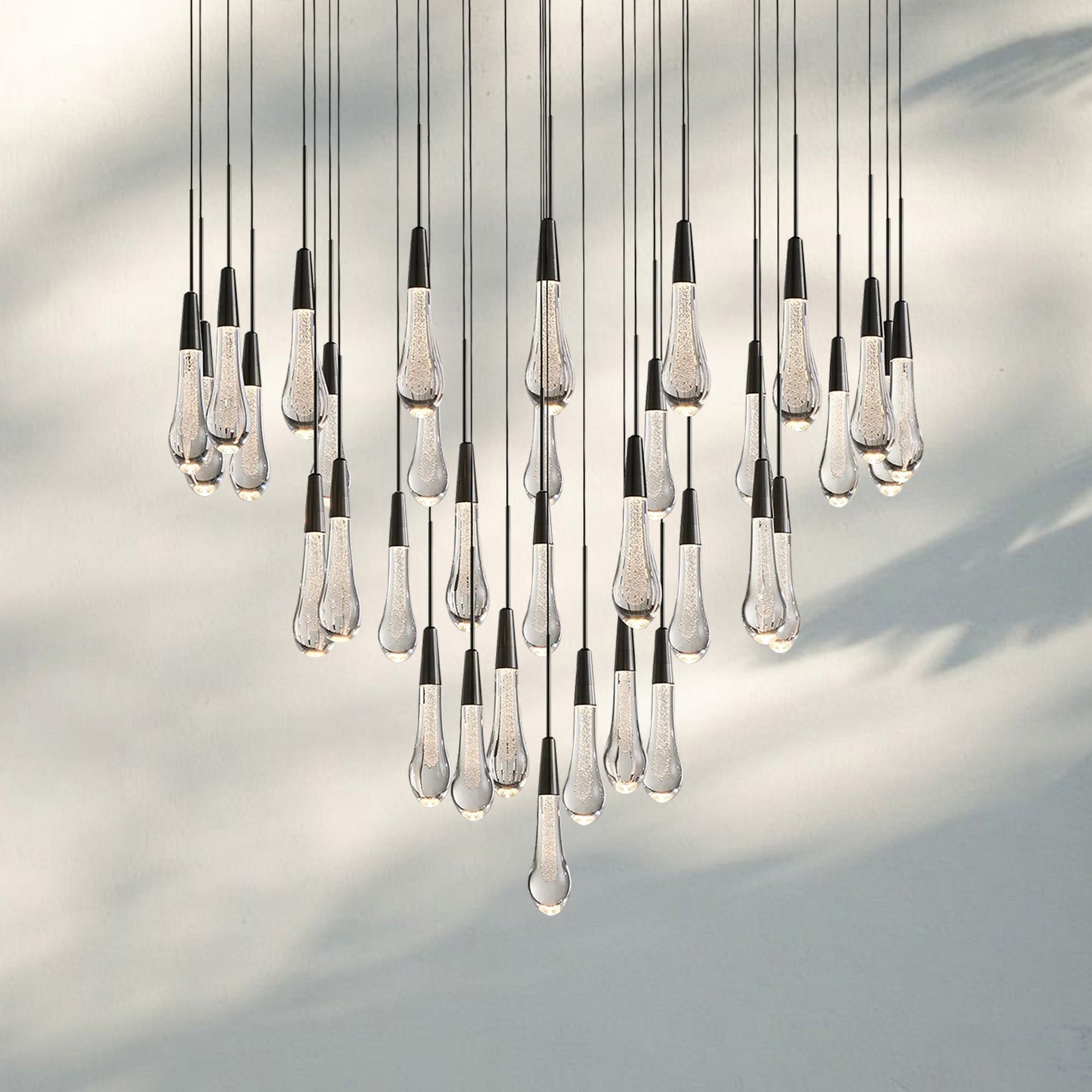 Solitaire Round Chandelier 17" 24" 36“ 58“-34-Light 36‘’-Bronze-