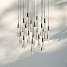 Soltaire Round Chandelier 17" 24" 36" 58" | Modern Pendant Light Raindrop Chandelier - 19 - Light 24"BronzeBlushlighting