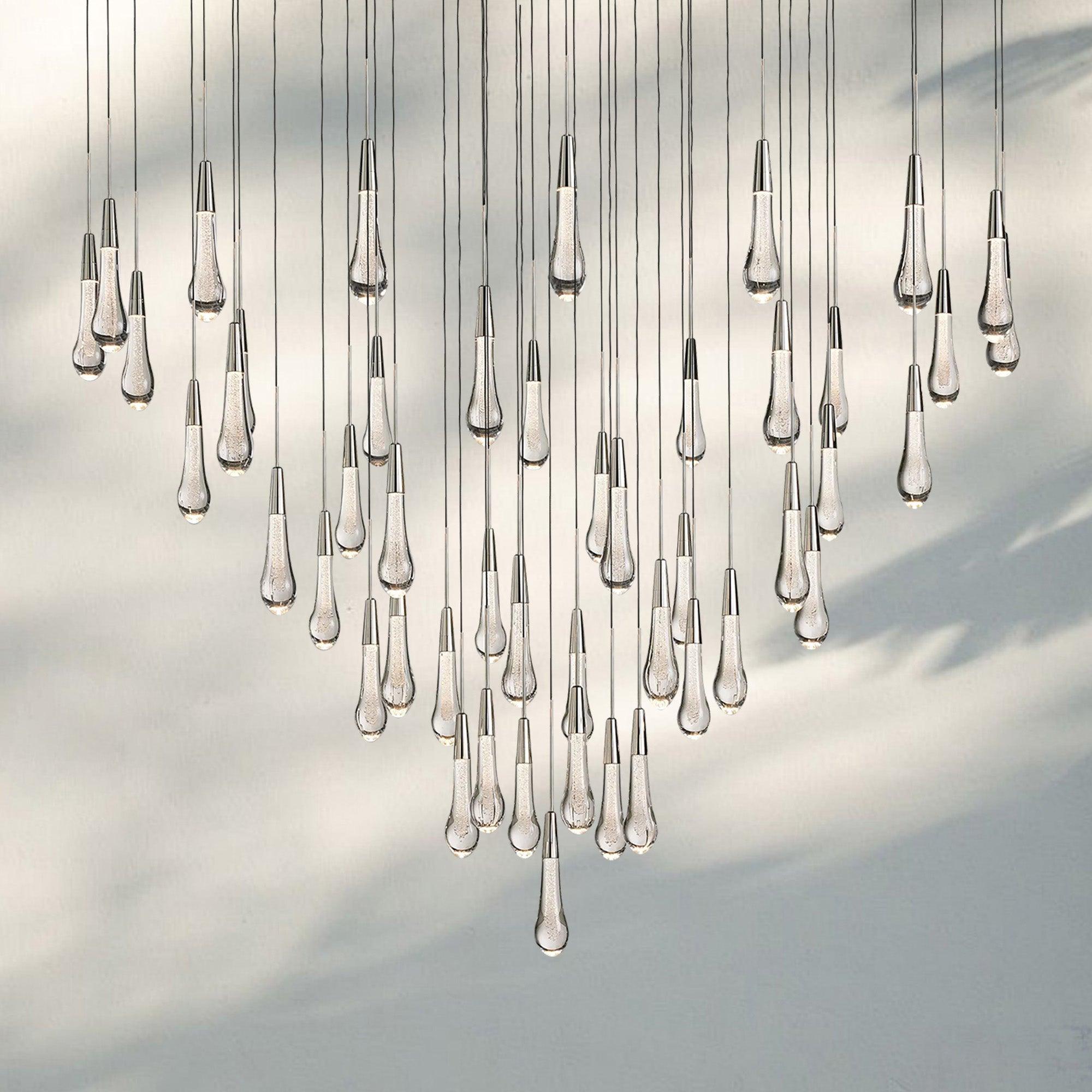 Solitaire Round Chandelier 17" 24" 36“ 58“-47-Light 58‘’-Nickel-