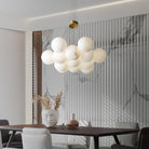 Sophie Modern  Alabaster Ball Pendant Light, Dining Room Light Chandelier Kevin Studio Inc 13 Balls  