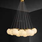 Sophie Modern Alabaster Ball Pendant Light, Dining Room Light - 19 BallsBlushlighting