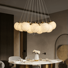 Sophie Modern Alabaster Ball Pendant Light, Dining Room Light - 19 BallsBlushlighting