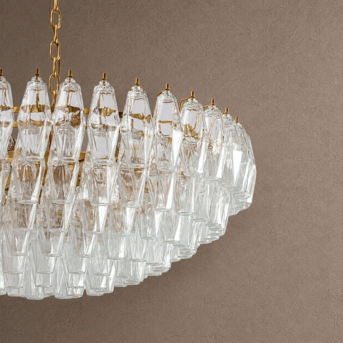 Sorrento Tiered Chandelier - 21∅ 47.2″ x H 17.7″Clear & GoldBlushlighting
