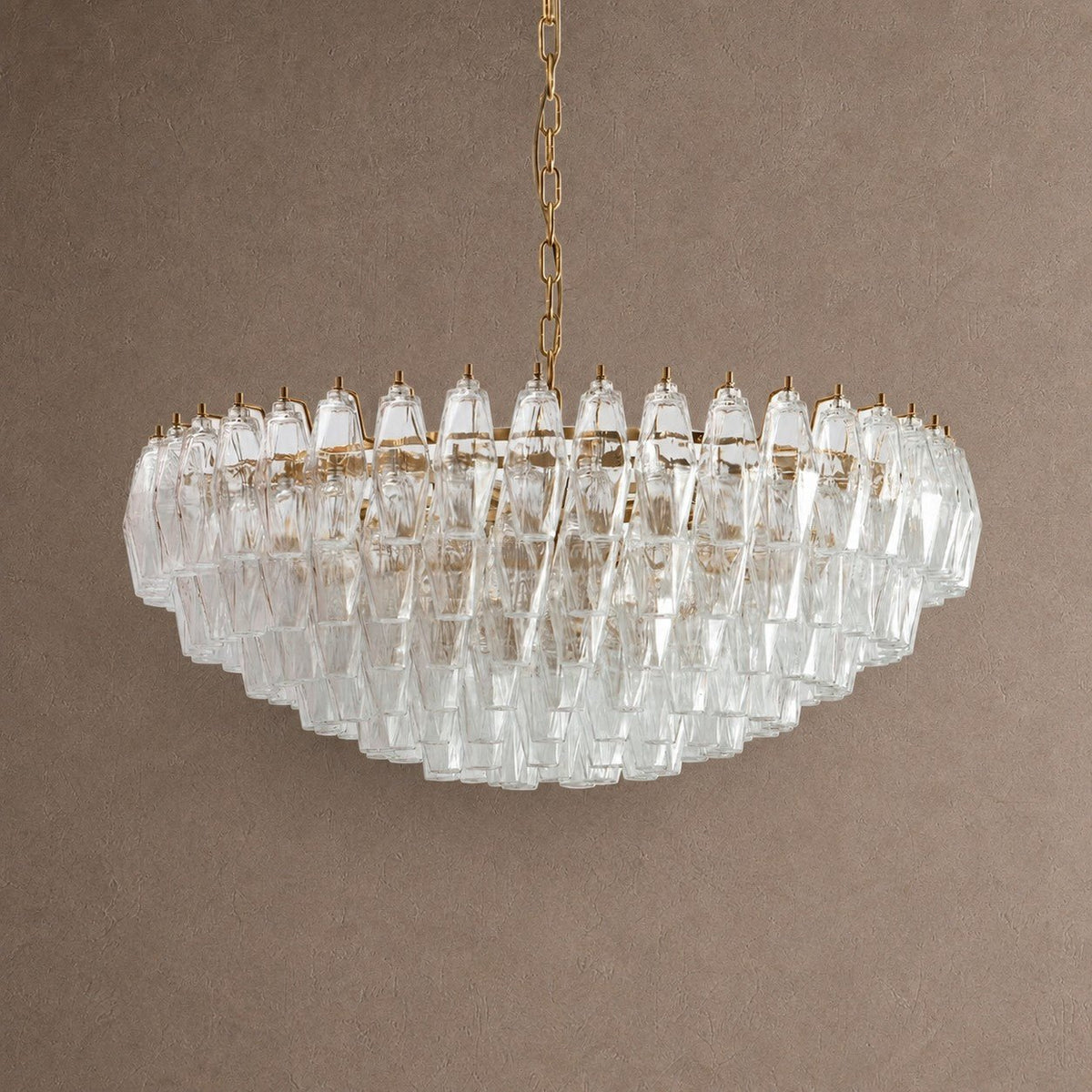 Sorrento Tiered Chandelier - 21∅ 47.2″ x H 17.7″Clear & GoldBlushlighting