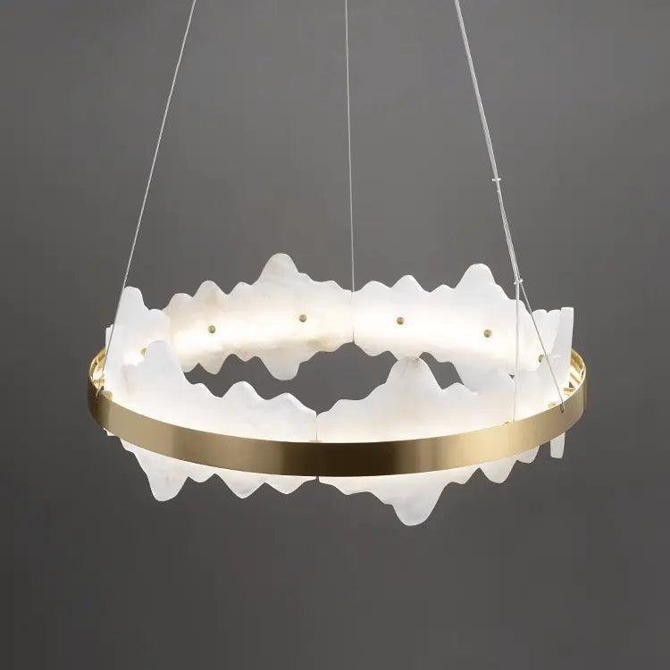 Spain Alabaster Brass Indoor Chandelier Lighting - Blushlighting