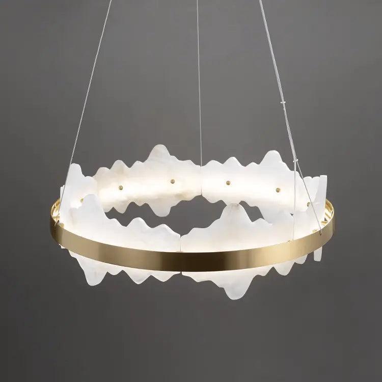 Spain Alabaster Brass Indoor Chandelier Lighting-Blushlighting