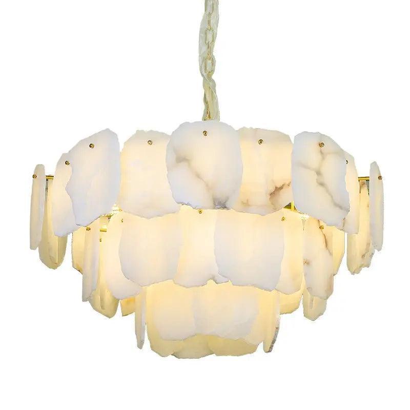 Spain Alabaster Modern Living Room Chandeliers-3 Layer-Blushlighting