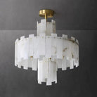 Spain Alabaster Round Modern Chandeliers-Blushlighting