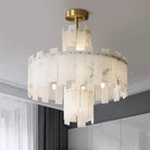 Spain Alabaster Round Modern Chandeliers-Blushlighting