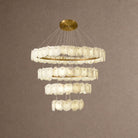 Spiral Alabaster Chandelier – Gold & White 4‑6 Layer Luxury Ceiling Light - 5-layers ∅ 53.1″ x H 47.2″Gold & WhiteWarm LightBlushlighting