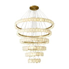 Spiral Alabaster Chandelier – Gold & White 4‑6 Layer Luxury Ceiling Light - 4-layers ∅ 47.2″ x H 31.5″Gold & WhiteWarm LightBlushlighting