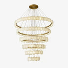 Spiral Alabaster Chandelier – Gold & White 4‑6 Layer Luxury Ceiling Light - 5-layers ∅ 53.1″ x H 47.2″Gold & WhiteWarm LightBlushlighting
