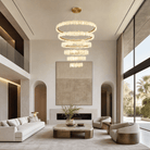 Spiral Alabaster Chandelier – Gold & White 4‑6 Layer Luxury Ceiling Light - 5-layers ∅ 53.1″ x H 47.2″Gold & WhiteWarm LightBlushlighting