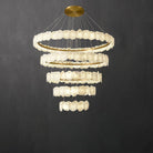 Spiral Alabaster Chandelier – Gold & White 4‑6 Layer Luxury Ceiling Light - 5-layers ∅ 53.1″ x H 47.2″Gold & WhiteWarm LightBlushlighting