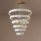 Spiral Alabaster Chandelier – Gold & White 4‑6 Layer Luxury Ceiling Light - 6-layers ∅ 62.9″ x H 59.1″Gold & WhiteWarm LightBlushlighting