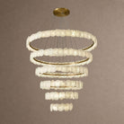 Spiral Alabaster Chandelier – Gold & White 4‑6 Layer Luxury Ceiling Light - 5-layers ∅ 53.1″ x H 47.2″Gold & WhiteWarm LightBlushlighting