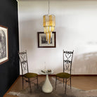 Spiral Prism Glass Chandelier - ∅ 15.7″ x H 39.4″Amber & Clear & NickelBlushlighting