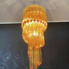 Spiral Prism Glass Chandelier - ∅ 15.7″ x H 39.4″Pink & NickelBlushlighting