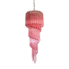 Spiral Prism Glass Chandelier - ∅ 15.7″ x H 39.4″Pink & NickelBlushlighting