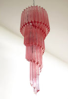 Spiral Prism Glass Chandelier - ∅ 15.7″ x H 39.4″Pink & NickelBlushlighting