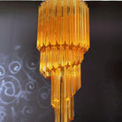 Spiral Prism Glass Chandelier - ∅ 15.7″ x H 39.4″Pink & NickelBlushlighting