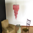 Spiral Prism Glass Chandelier - ∅ 15.7″ x H 39.4″Pink & NickelBlushlighting