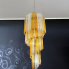 Spiral Prism Glass Chandelier - ∅ 15.7″ x H 39.4″Amber & Clear & NickelBlushlighting