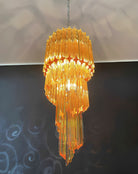 Spiral Prism Glass Chandelier - ∅ 15.7″ x H 39.4″Amber & NickelBlushlighting