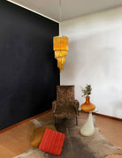 Spiral Prism Glass Chandelier - ∅ 15.7″ x H 39.4″Amber & NickelBlushlighting