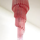 Spiral Prism Glass Chandelier - ∅ 15.7″ x H 39.4″Pink & NickelBlushlighting